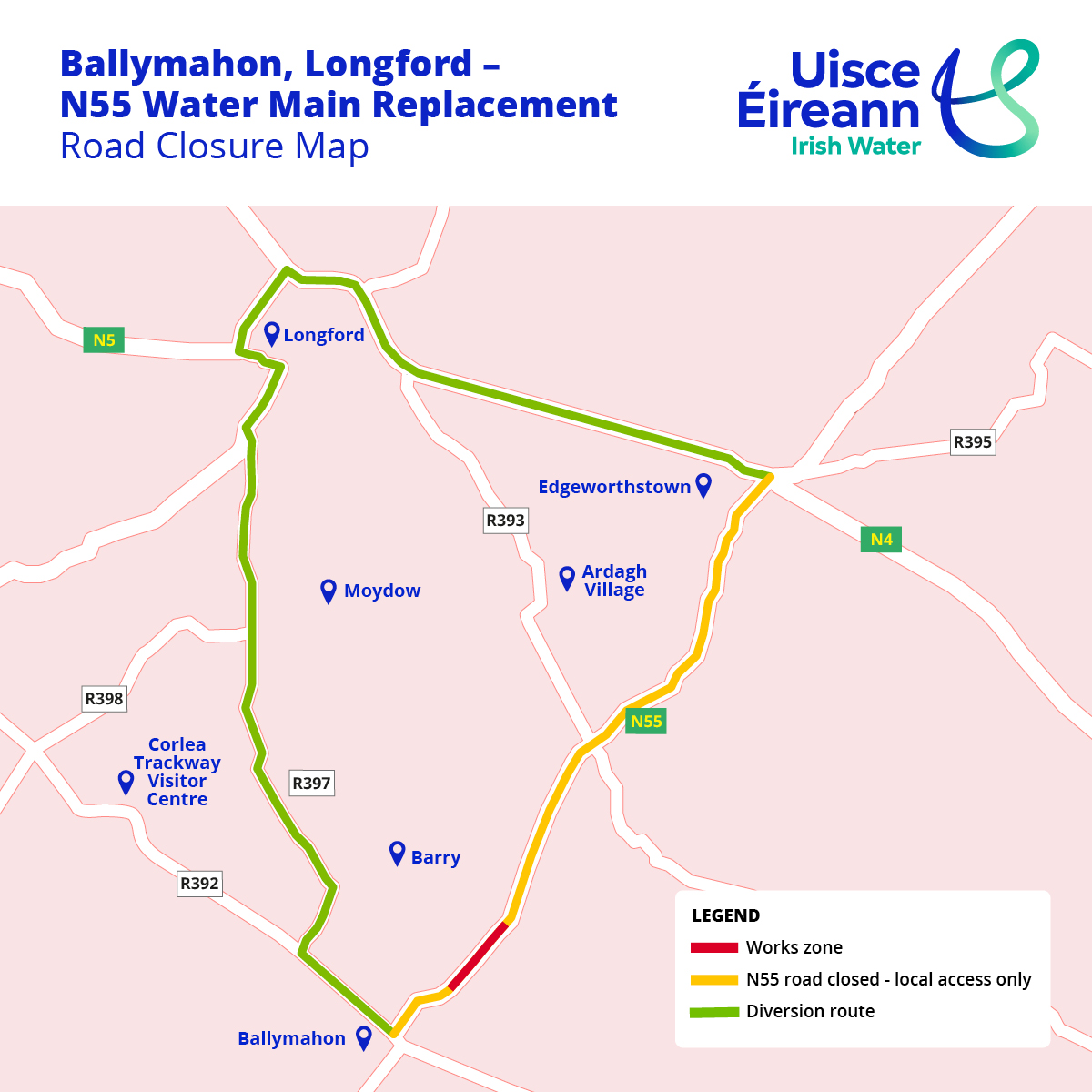 Road Closure N55 Ballymahon