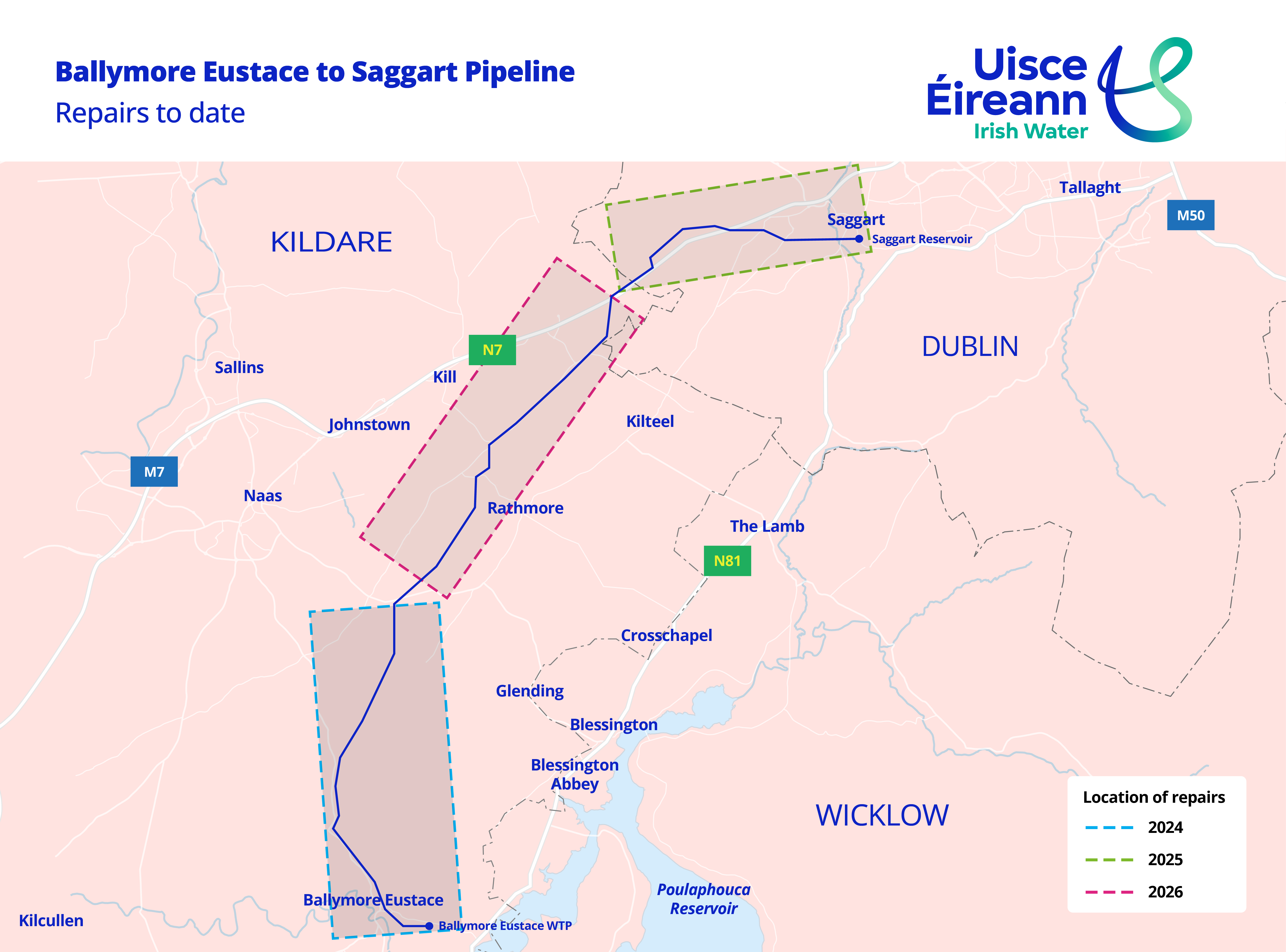 Ballymore Eustace to Saggart Pipeline - Repairs to date